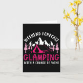 Weekend Weerbericht Glamping Wijn Grappige Glamper Kaart (Gele Bloem)