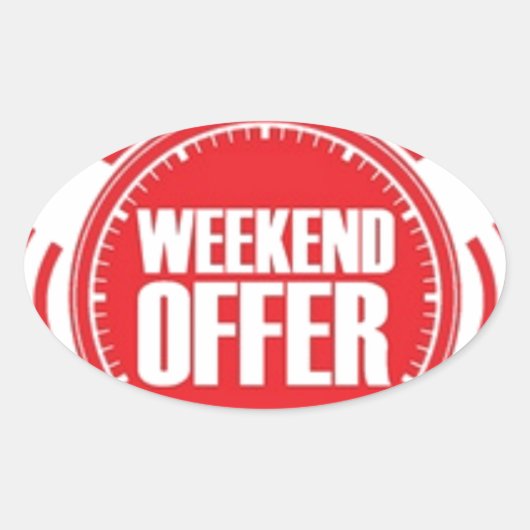 weekendaanbieding ovale sticker (Voorkant)