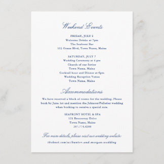 Weekendactiviteiten en accommodaties invoegkaart informatiekaartje