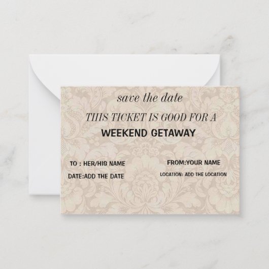 Weekendje weg cadeau notitiekaartje (Voorkant)