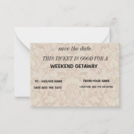 Weekendje weg cadeau notitiekaartje