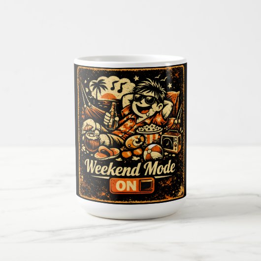 Weekendmodus AAN – Ontspan Chill Humor Levensstijl Koffiemok (Center)