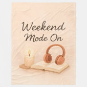 Weekendmodus aan op fleece deken (Voorkant)