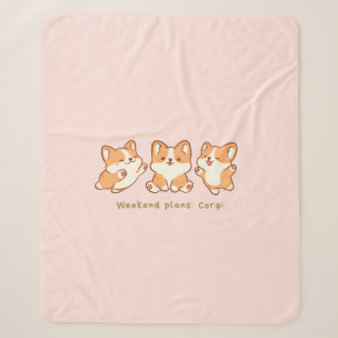 'Weekendplannen: Corgi' Cute Kawaii Roze Corgi Cad Sherpa Deken