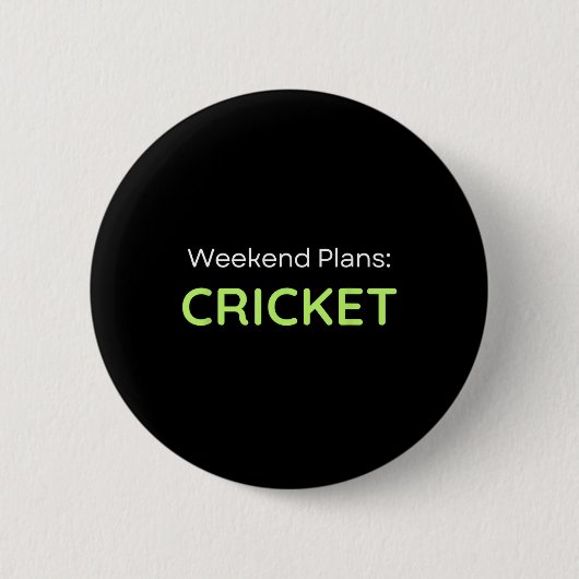 Weekendplannen Cricket Cricketer Ronde Button 5,7 Cm (Voorkant)