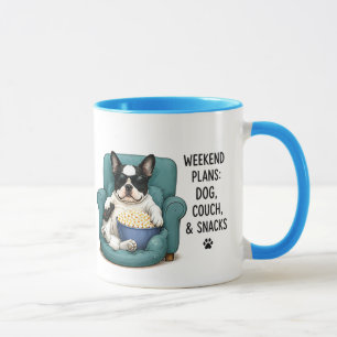 Weekendplannen Hond Bank Snacks Grappige Hond Quot Mok