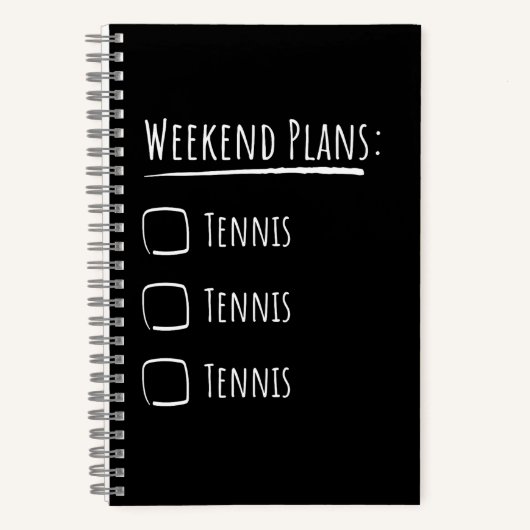 Weekendplannen Tennis Notitieboek (Voorkant)