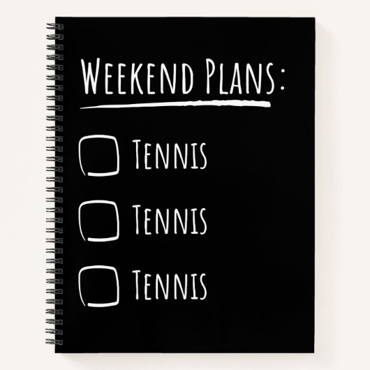 Weekendplannen Tennis Notitieboek (Voorkant)