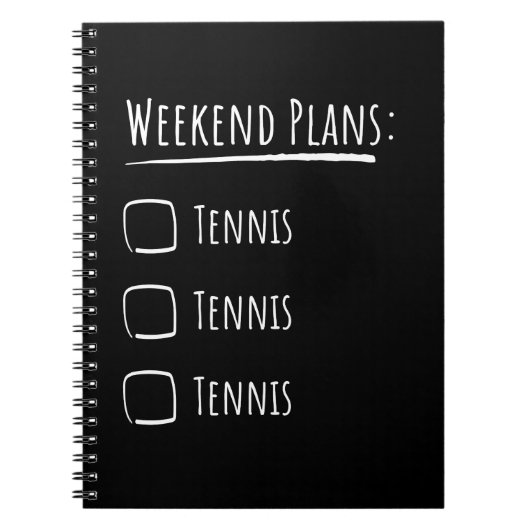 Weekendplannen Tennis Notitieboek (Voorkant)