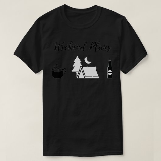 Weekendplannen Tent Camping T-shirt (Design voorkant)