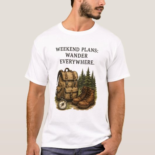 Weekendplannen zwerven overal t-shirt (Voorkant)