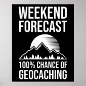 Weekendprognose - 100% kans op geocaching poster (Voorkant)