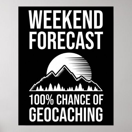 Weekendprognose - 100% kans op geocaching poster (Voorkant)