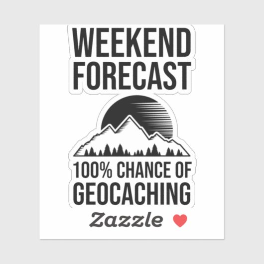 Weekendprognose - 100% kans op geocaching sticker (Vel)