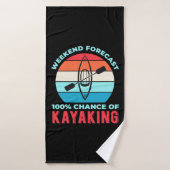 Weekendprognose 100 kans van kayaking badhanddoek (Badhanddoek)