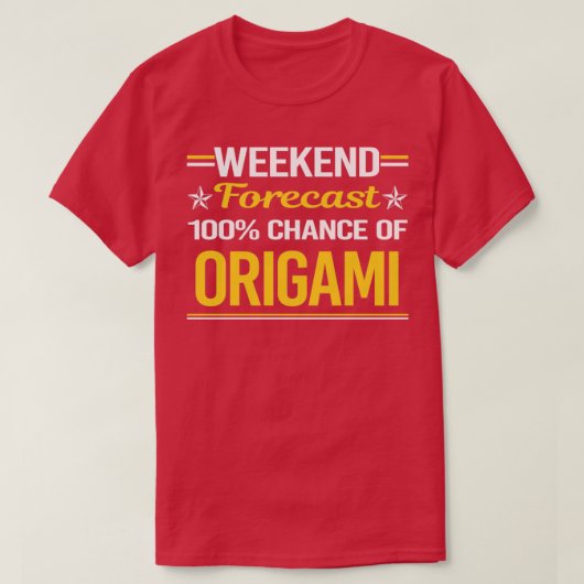 Weekendprognose 100 Origami T-shirt (Design voorkant)