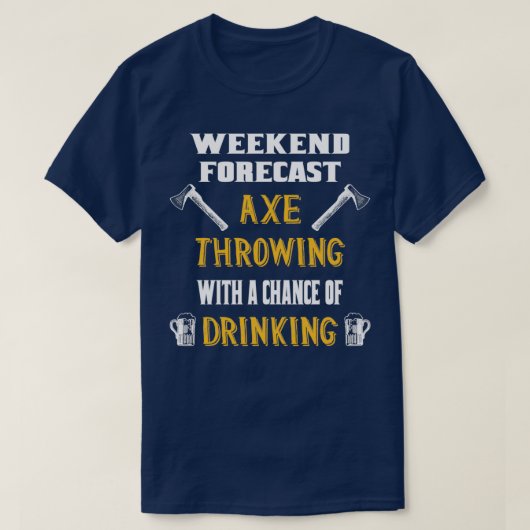 Weekendprognose AX-tekening en Drink T-shirt (Design voorkant)