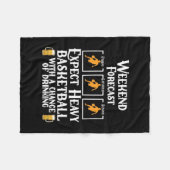 Weekendprognose Basketball en bier Fleece Deken (Voorkant (Horizontaal))
