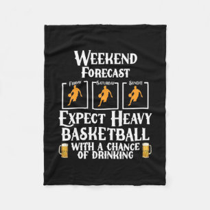 Weekendprognose Basketball en bier Fleece Deken