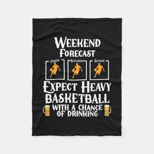 Weekendprognose Basketball en bier Fleece Deken (Voorkant)