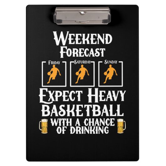 Weekendprognose Basketball en bier Klembord (Voorkant)