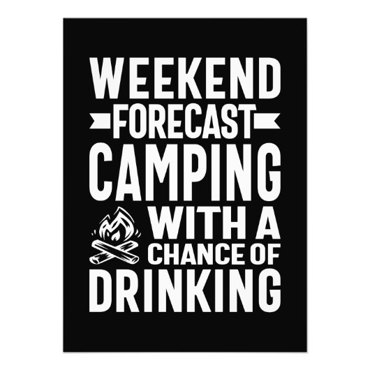 Weekendprognose Camping met de mogelijkheid om te  Foto Afdruk (Voorkant)