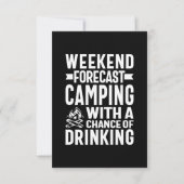 Weekendprognose Camping met de mogelijkheid om te  RSVP Kaartje (Voorkant)