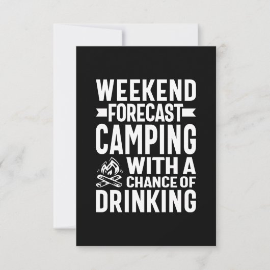 Weekendprognose Camping met de mogelijkheid om te  RSVP Kaartje (Voorkant)