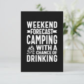 Weekendprognose Camping met de mogelijkheid om te  RSVP Kaartje (Staand voorkant)
