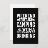 Weekendprognose Camping met de mogelijkheid om te  RSVP Kaartje (Voorkant / Achterkant)