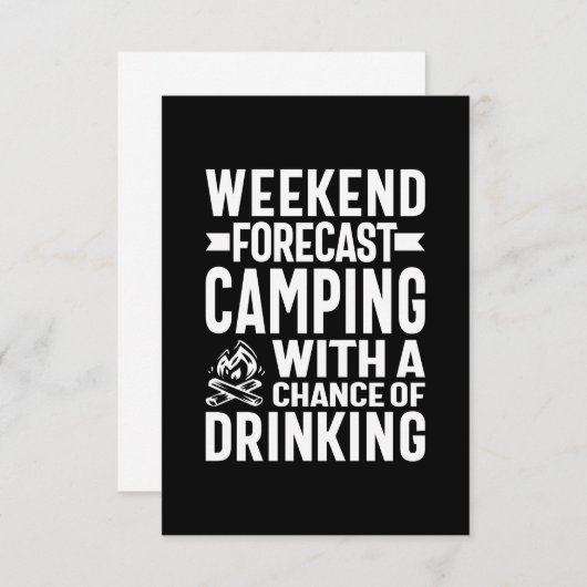 Weekendprognose Camping met de mogelijkheid om te  RSVP Kaartje (Voorkant / Achterkant)