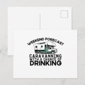 Weekendprognose - caravaning Drink Briefkaart (Voorkant / Achterkant)
