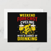 Weekendprognose fietser Drink bier Briefkaart (Voorkant / Achterkant)
