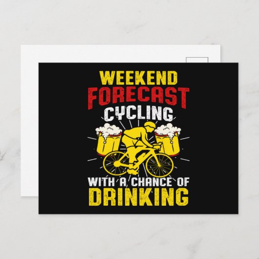 Weekendprognose fietser Drink bier Briefkaart (Voorkant / Achterkant)