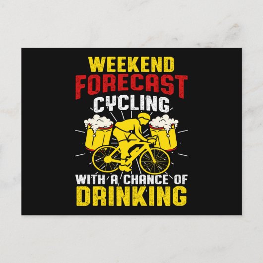 Weekendprognose fietser Drink bier Briefkaart (Voorkant)
