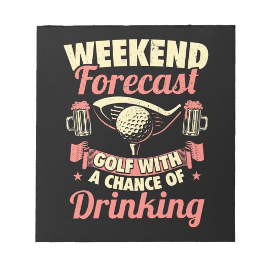 Weekendprognose Golf met kans op Drink Notitieblok (Voorkant)