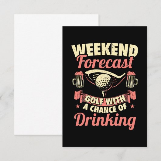 Weekendprognose Golf met kans op Drink RSVP Kaartje (Voorkant / Achterkant)