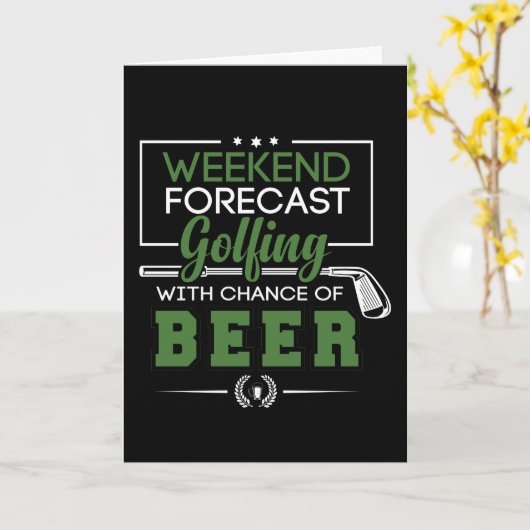 Weekendprognose GOLFING en BEER Funny Golf Kaart (Gele Bloem)