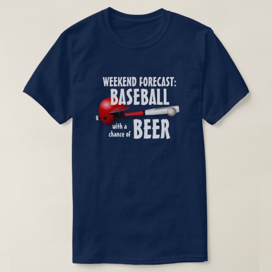 "Weekendprognose: honkbal met een kans op bier" T-shirt (Design voorkant)