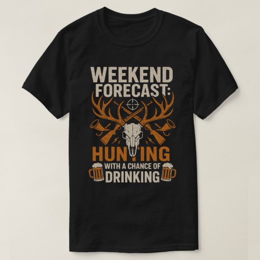 Weekendprognose Jacht en Drink T-shirt (Design voorkant)