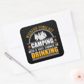 Weekendprognose met kans op drink vierkante sticker (Envelop)
