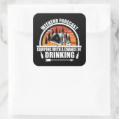 Weekendprognose met kans op drink vierkante sticker (Tas)