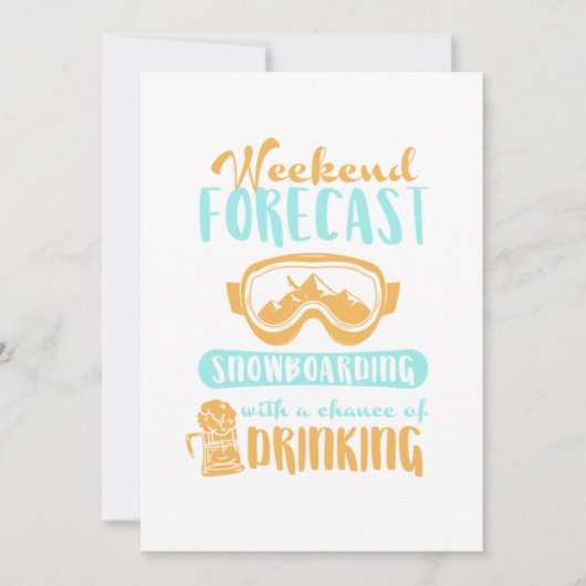 Weekendprognose Snowboarding Winter Sports Gift Kaart (Voorkant)