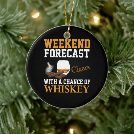 Weekendprognose voor sigaren en whisky keramisch ornament (Boom)