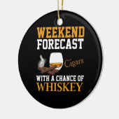 Weekendprognose voor sigaren en whisky keramisch ornament (Links)