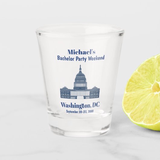 Weekendreis Washington DC Bachelor Party Shot Glas (Voorkant)