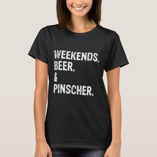 Weekends Beer en Doberman Pinscher Cool T-shirt (Voorkant)