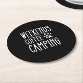 Weekends Coffee And Camping Ronde Kartonnen Onderzetter (Gebogen)