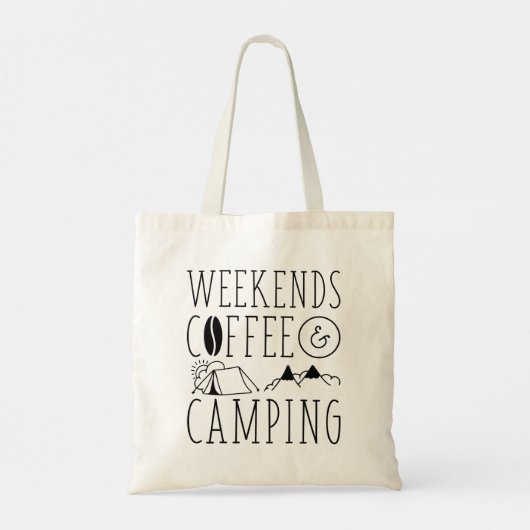 Weekends Coffee And Camping Tote Bag (Achterkant)