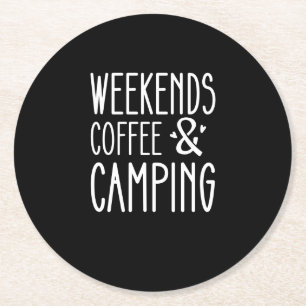 Weekends Coffee En Camping Ronde Kartonnen Onderzetter